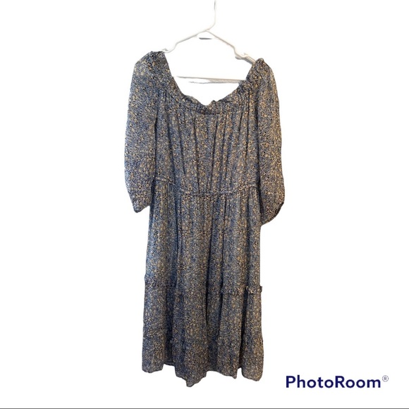 Anthropologie Kira Off-the-Shoulder Peasant Floral Dress: size 12P - Picture 8 of 11